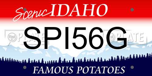 SPI56G Idaho License Plate