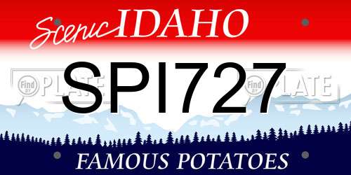 SPI727 Idaho License Plate