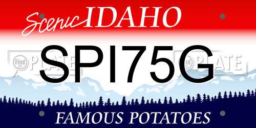 SPI75G Idaho License Plate