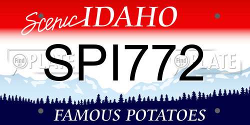 SPI772 Idaho License Plate