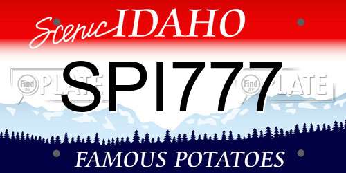 SPI777 Idaho License Plate
