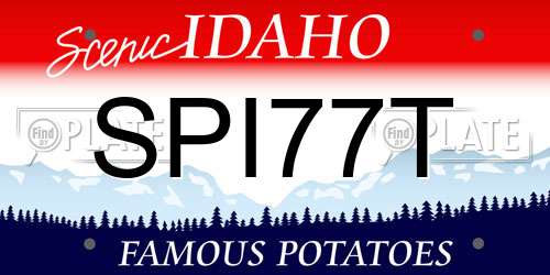 SPI77T Idaho License Plate