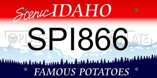 SPI866 Idaho License Plate