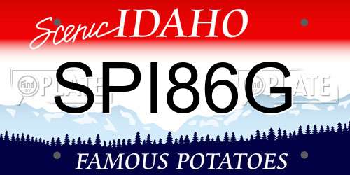 SPI86G Idaho License Plate