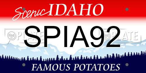 SPIA92 Idaho License Plate
