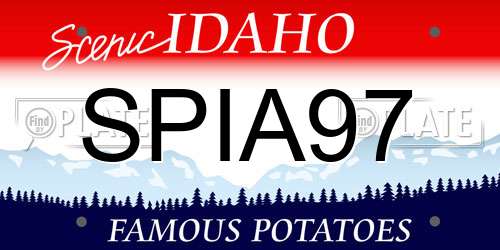 SPIA97 Idaho License Plate