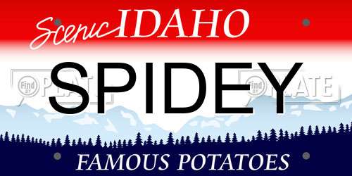 SPIDEY Idaho License Plate