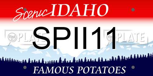 SPII11 Idaho License Plate
