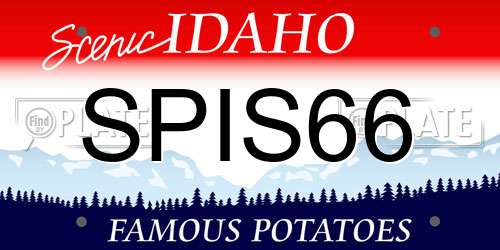 SPIS66 Idaho License Plate