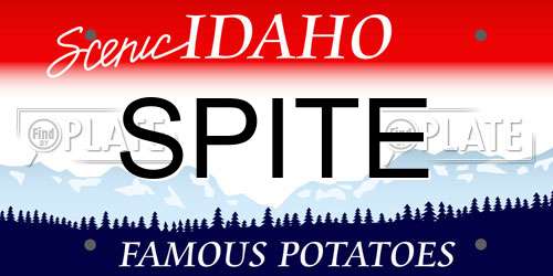 SPITE Idaho License Plate