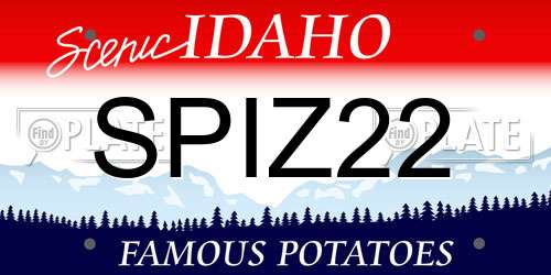 SPIZ22 Idaho License Plate