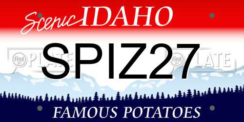 SPIZ27 Idaho License Plate