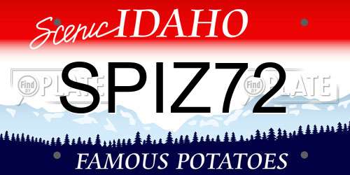SPIZ72 Idaho License Plate