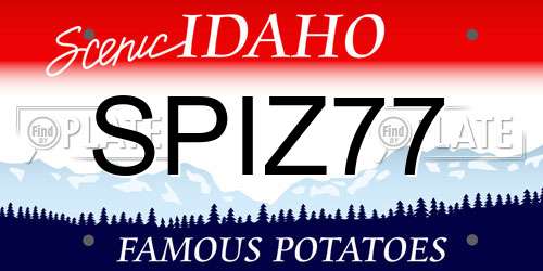 SPIZ77 Idaho License Plate