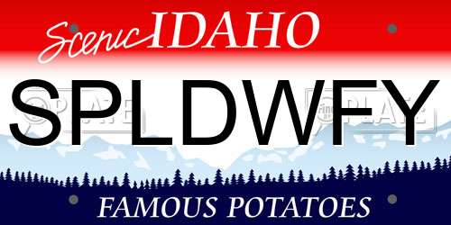 SPLDWFY Idaho License Plate
