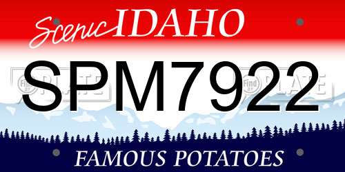 SPM7922 Idaho License Plate