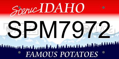 SPM7972 Idaho License Plate