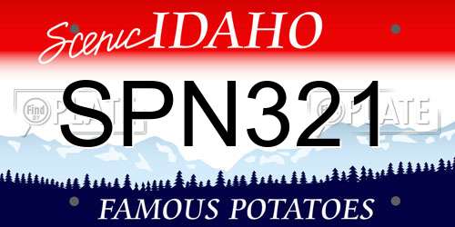 SPN321 Idaho License Plate