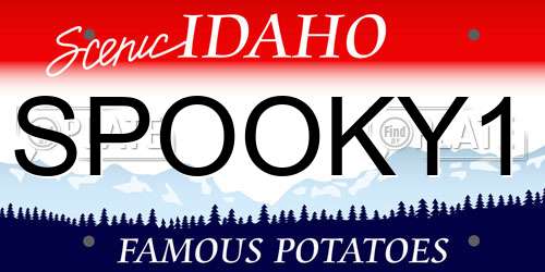 SPOOKY1 Idaho License Plate