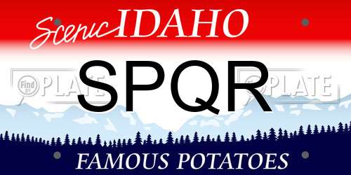 SPQR Idaho License Plate