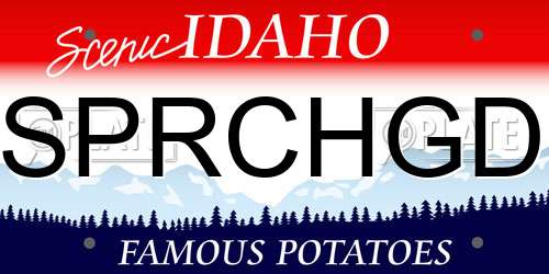 SPRCHGD Idaho License Plate
