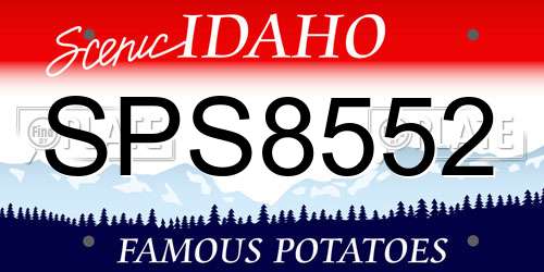SPS8552 Idaho License Plate