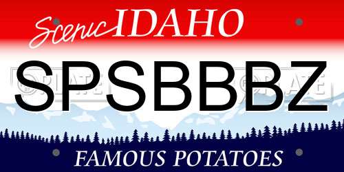 SPSBBBZ Idaho License Plate