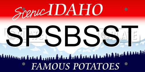 SPSBSST Idaho License Plate