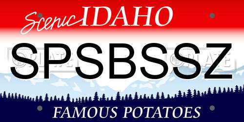 SPSBSSZ Idaho License Plate