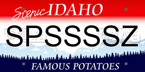 SPSSSSZ Idaho License Plate