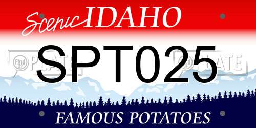 SPT025 Idaho License Plate