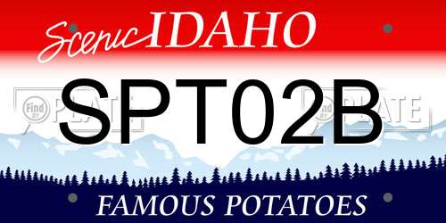 SPT02B Idaho License Plate