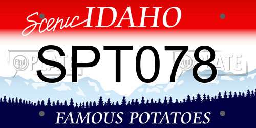 SPT078 Idaho License Plate