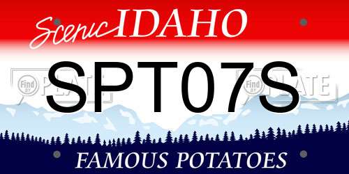 SPT07S Idaho License Plate