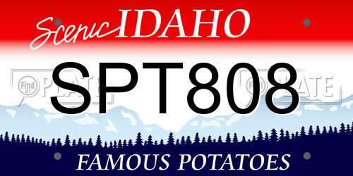 SPT808 Idaho License Plate