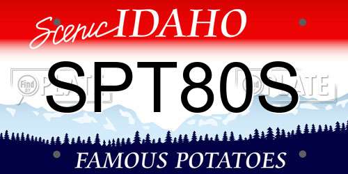 SPT80S Idaho License Plate