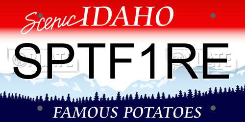 SPTF1RE Idaho License Plate