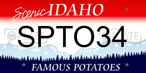 SPTO34 Idaho License Plate