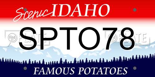 SPTO78 Idaho License Plate