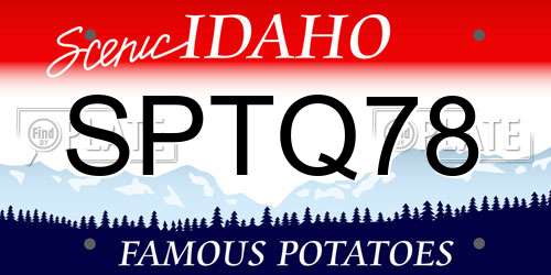 SPTQ78 Idaho License Plate