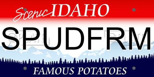 SPUDFRM Idaho License Plate