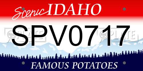 SPV0717 Idaho License Plate