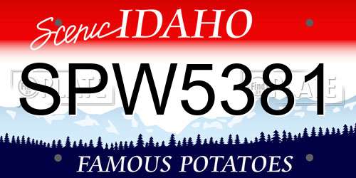 SPW5381 Idaho License Plate