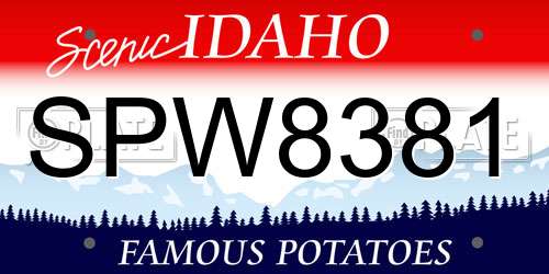 SPW8381 Idaho License Plate