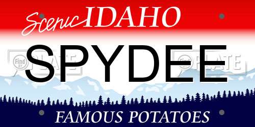 SPYDEE Idaho License Plate