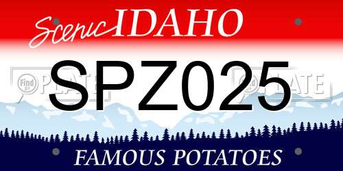 SPZ025 Idaho License Plate