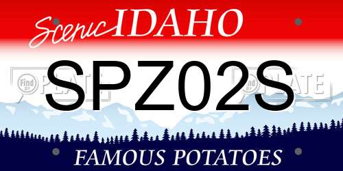 SPZ02S Idaho License Plate