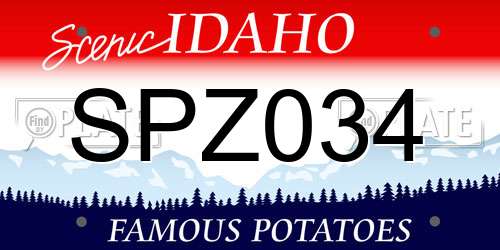 SPZ034 Idaho License Plate