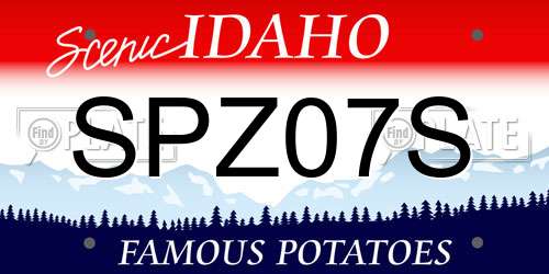 SPZ07S Idaho License Plate