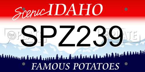 SPZ239 Idaho License Plate